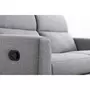 Canapé de relaxation  manuel 2,5 places en tissu coloris gris  et pieds bois hêtre BERKAM