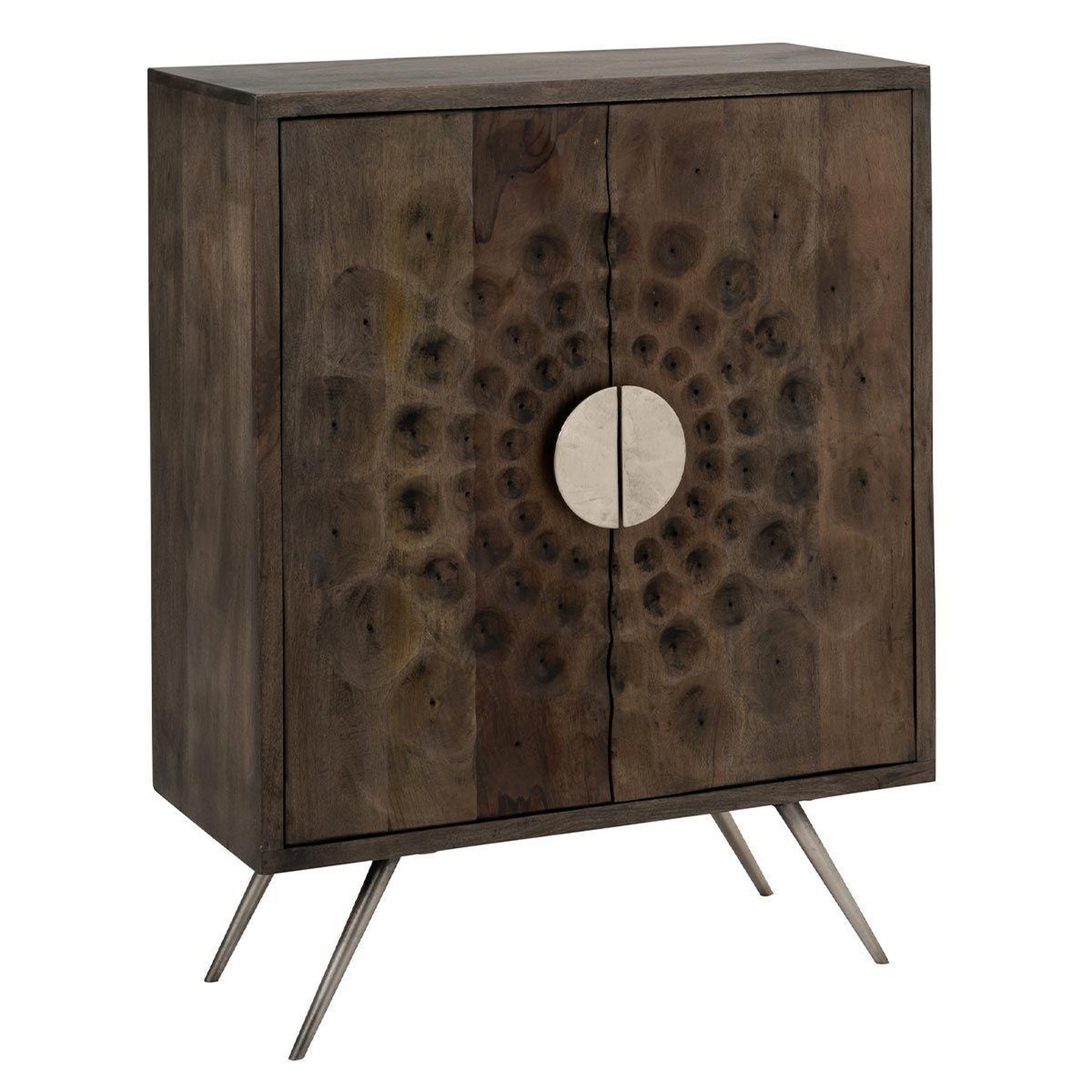 Voir la diapositive 1 : J-LINE Buffet 2 portes en bois  ethnique  113cm marron