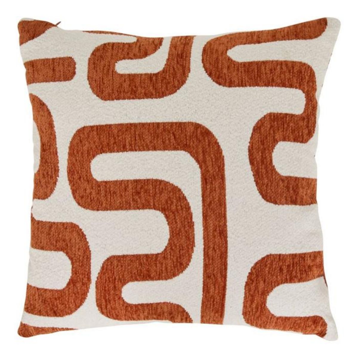 ATMOSPHERA Coussin Déco Chenille  Safina  40x40cm Ambre