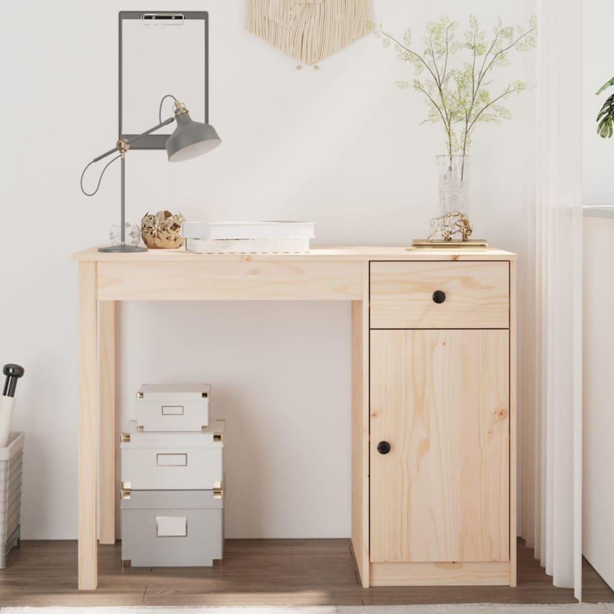 VIDAXL Bureau 100x50x75 cm Bois massif de pin