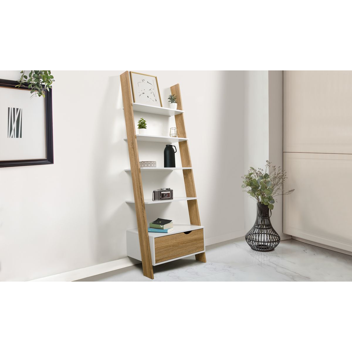 Etagère échelle grand modèle en bois HOUSTON