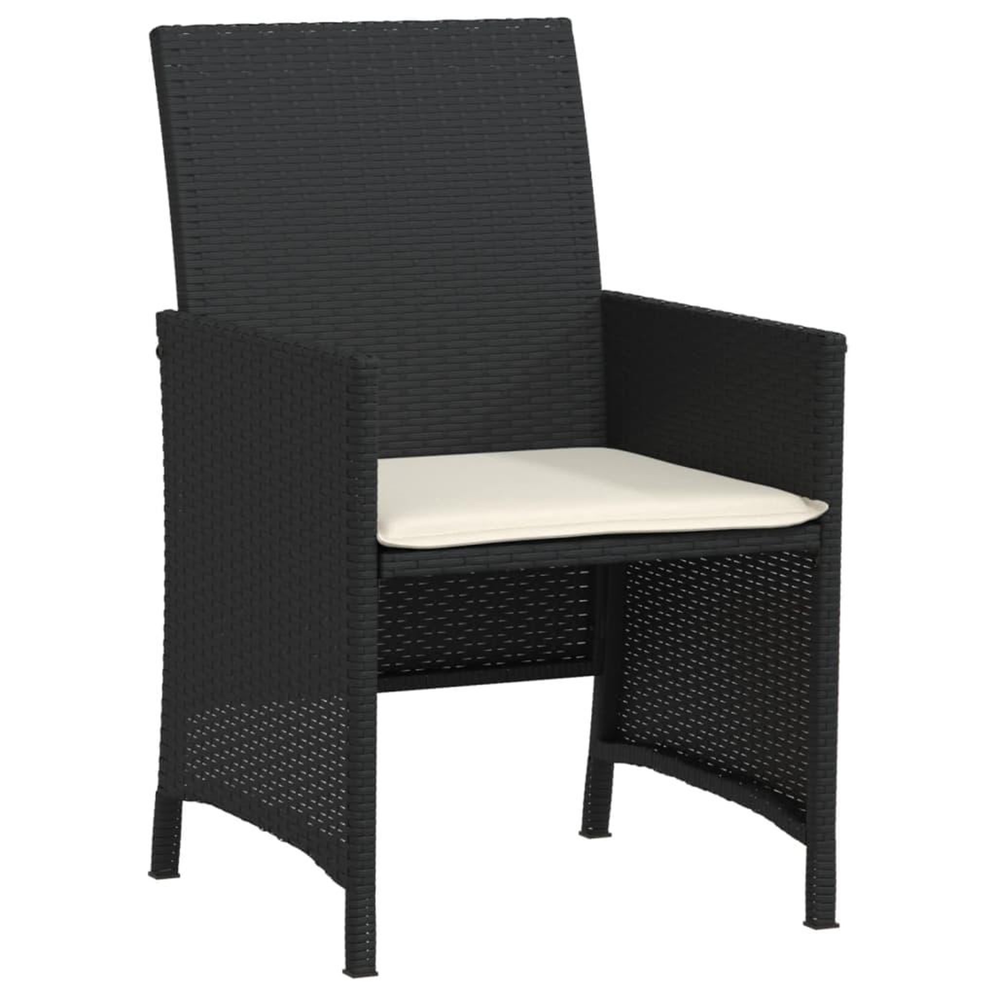 Voir la diapositive 5 : VIDAXL Ensemble de bistro 3 pcs avec coussins noir resine tressee