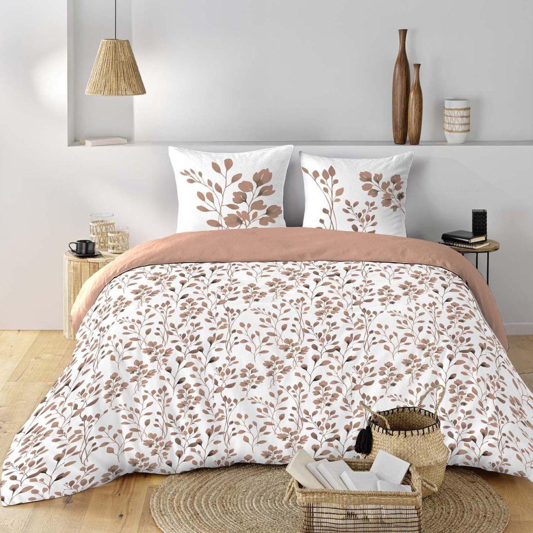Voir la diapositive 4 : Douceur d'Intérieur Parure de lit 3 pièces  maiwen  240x220cm mocha