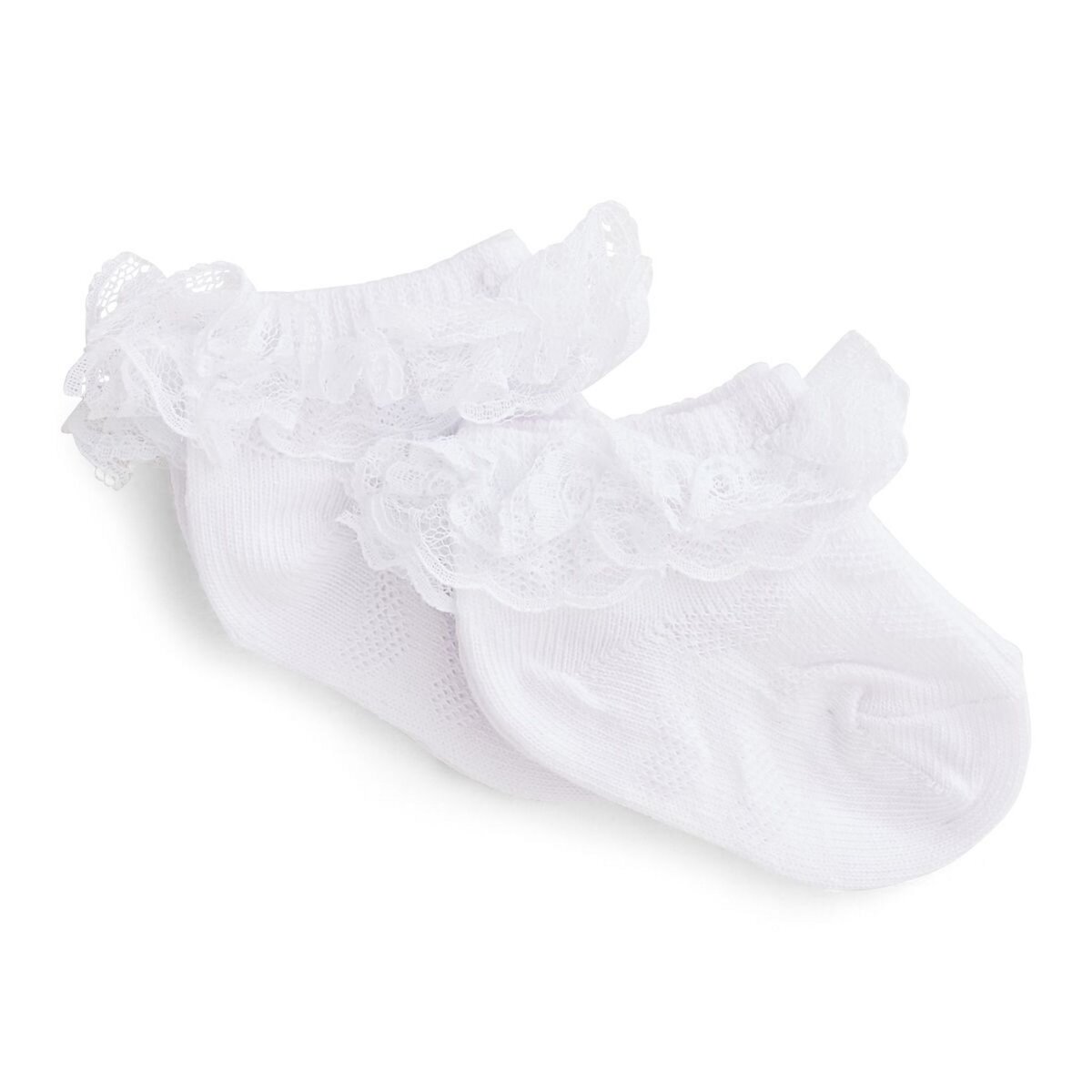 Lot de 2 paires de chaussettes bébé fille unies + à pois 2569599070