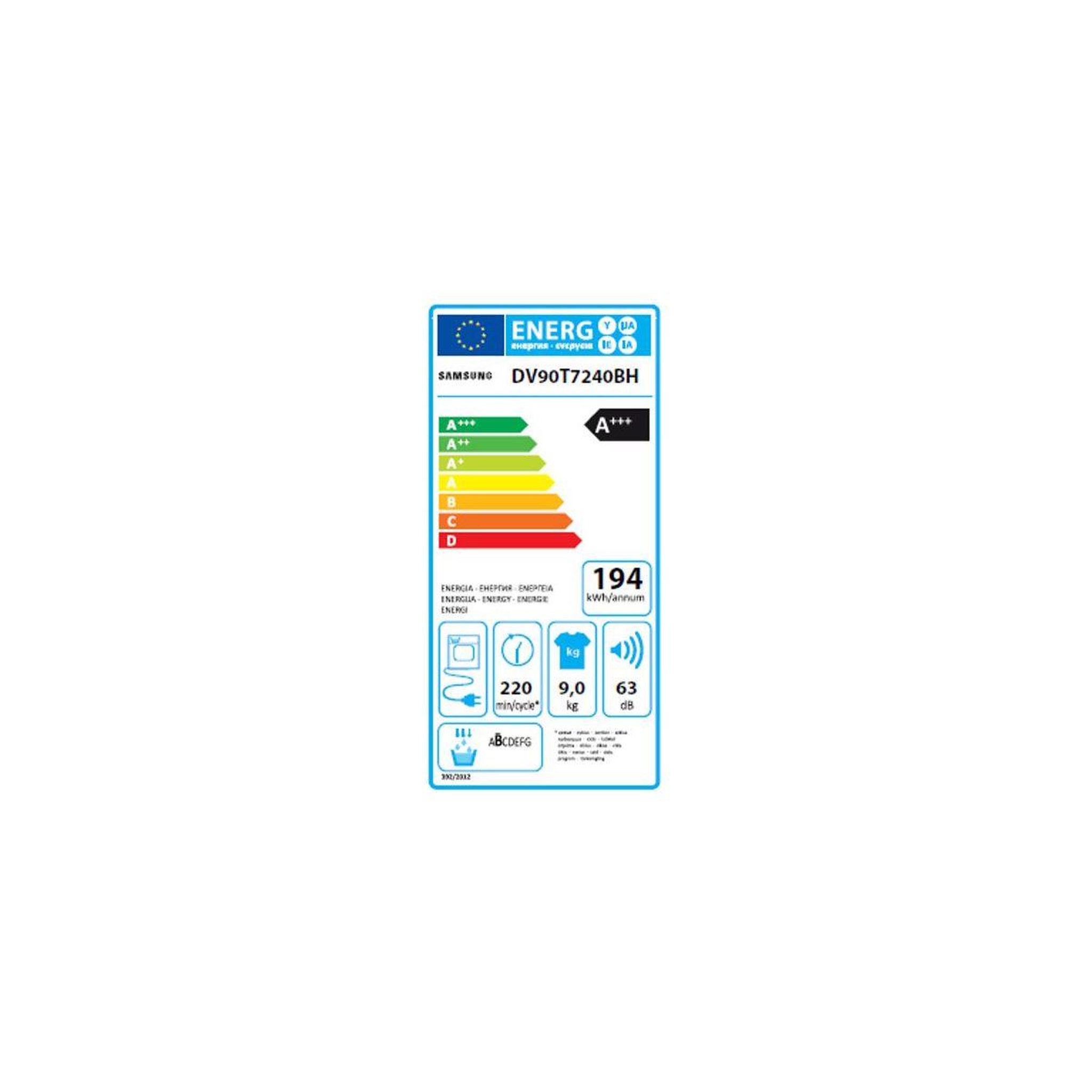 Voir la diapositive 6 : Samsung Sèche linge pompe à chaleur DV90T7240BH