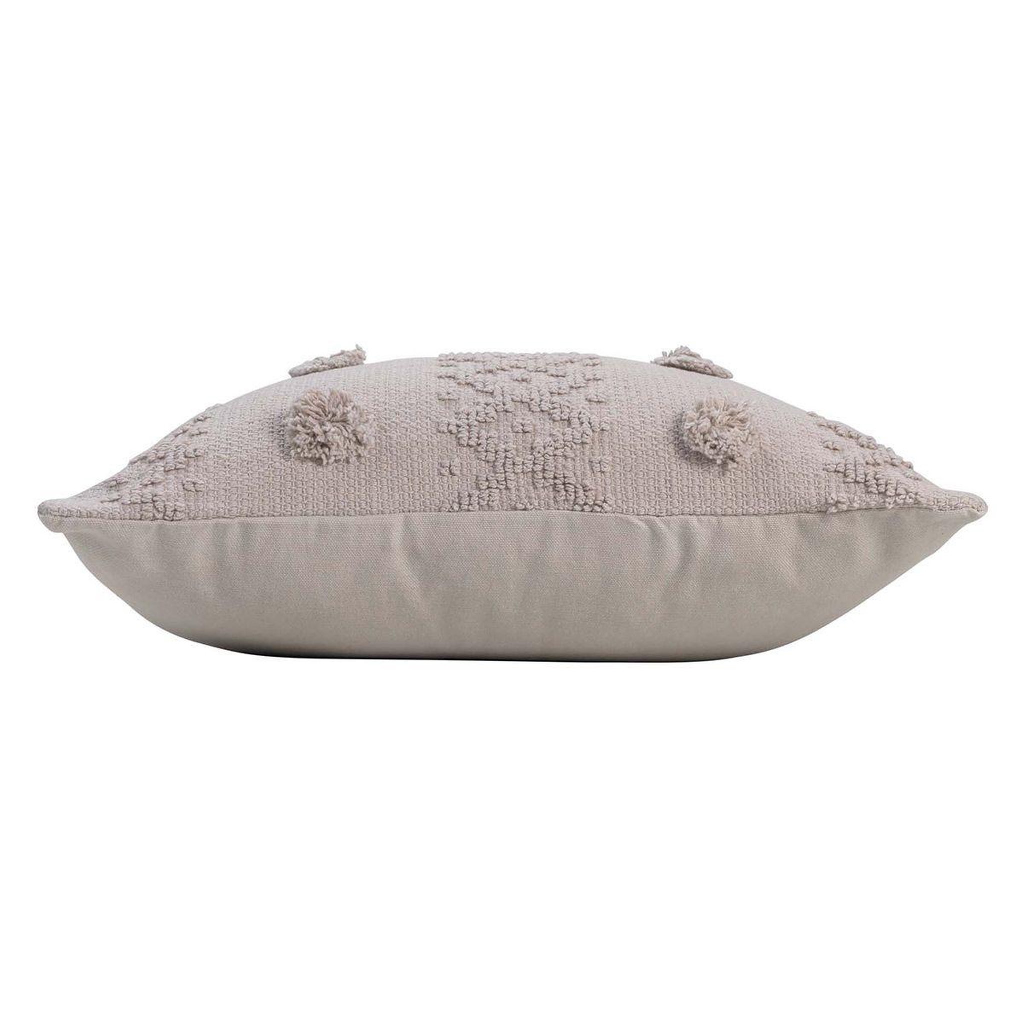 Voir la diapositive 2 : Douceur d'Intérieur Coussin déco à pompons  alenia  40x40cm lin
