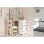 Voir la diapositive 2 : Coiffeuse d'angle avec LED 3 miroirs 5 tiroirs pivotants GIRLY
