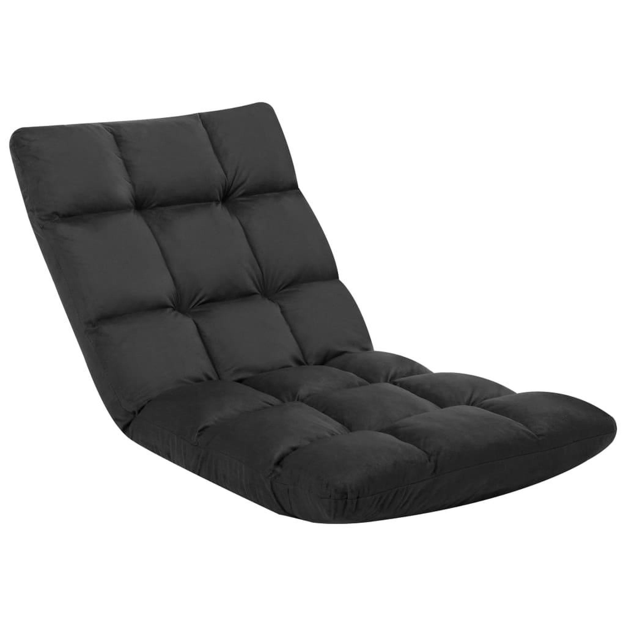 Voir la diapositive 2 : VIDAXL Chaise pliable de sol Noir Microfibre
