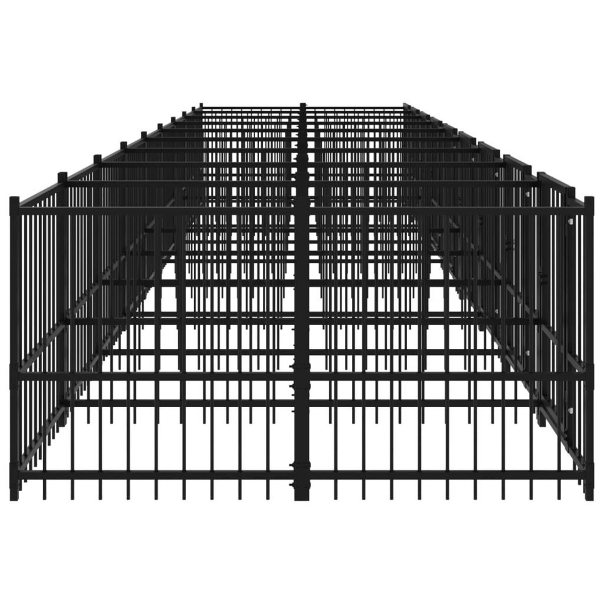 VIDAXL Chenil d'exterieur pour chiens Acier 16,89 m²