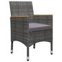 Voir la diapositive 3 : VIDAXL Ensemble a manger de jardin 3 pcs Gris