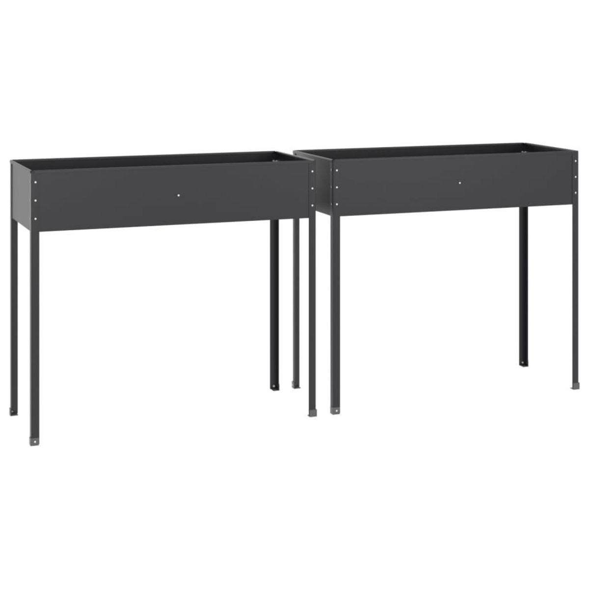 VIDAXL Jardinieres 2 pcs Anthracite Acier galvanise