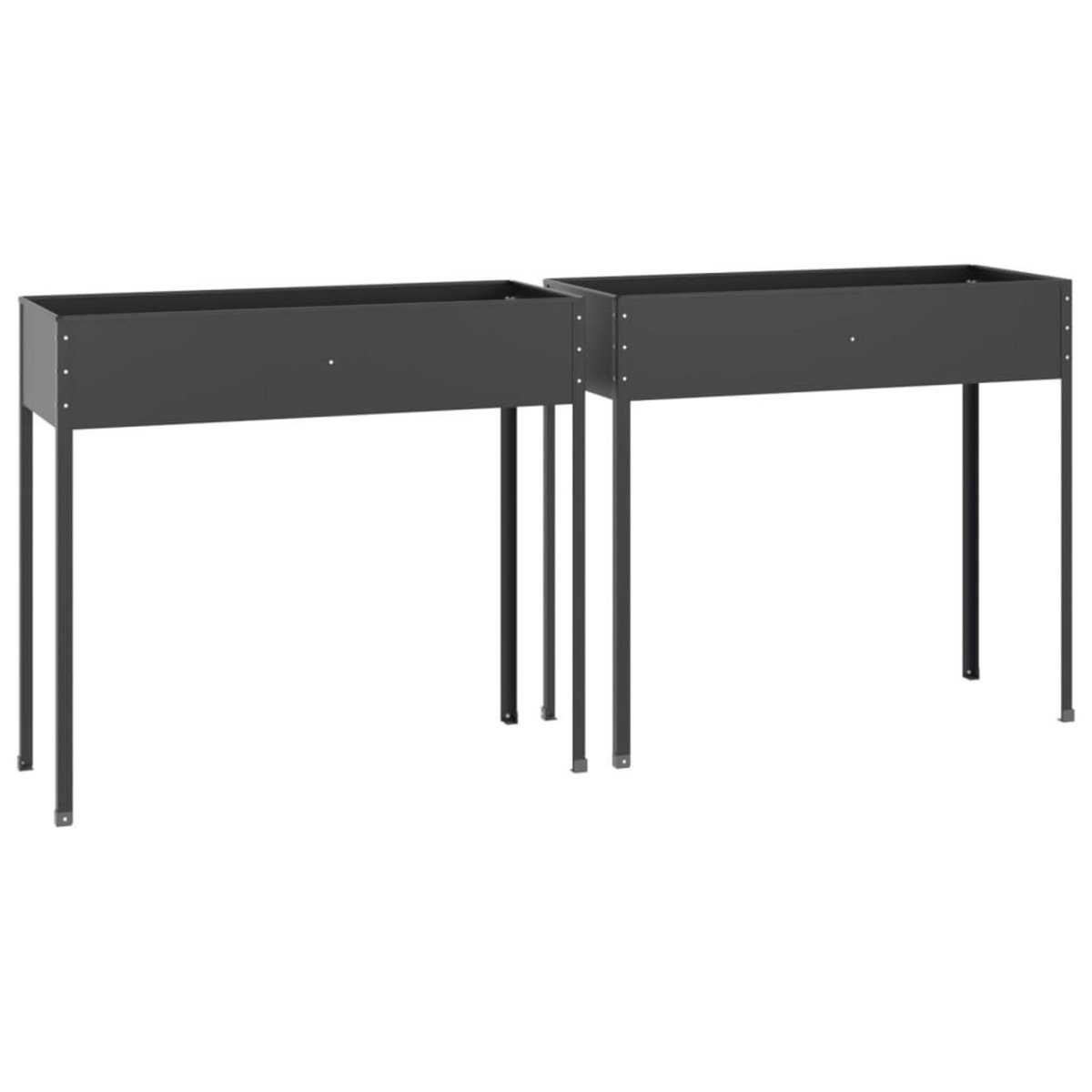 VIDAXL Jardinieres 2 pcs Anthracite Acier galvanise