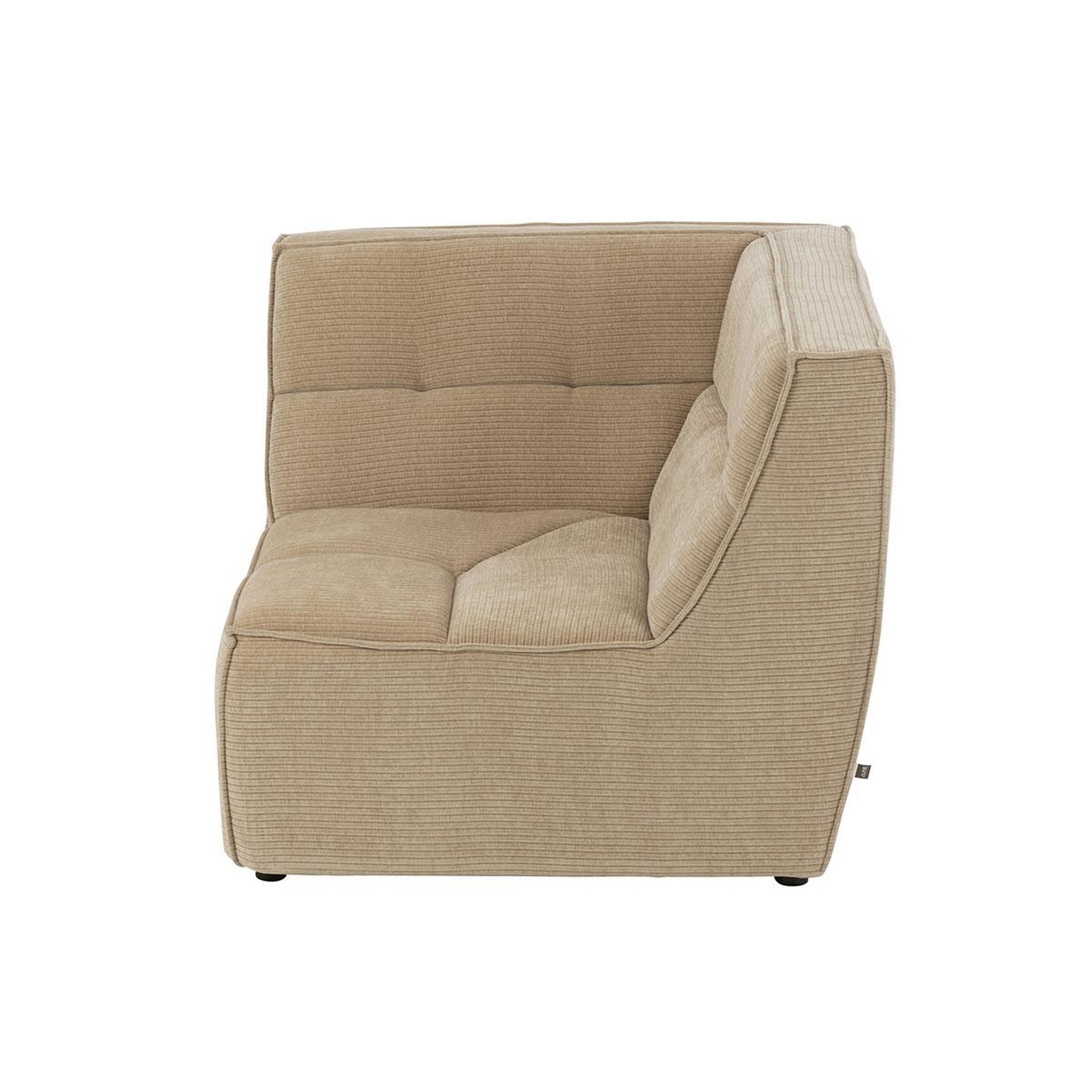 Voir la diapositive 4 : J-LINE Module canapé d'angle matelassé  grid  98cm beige foncé