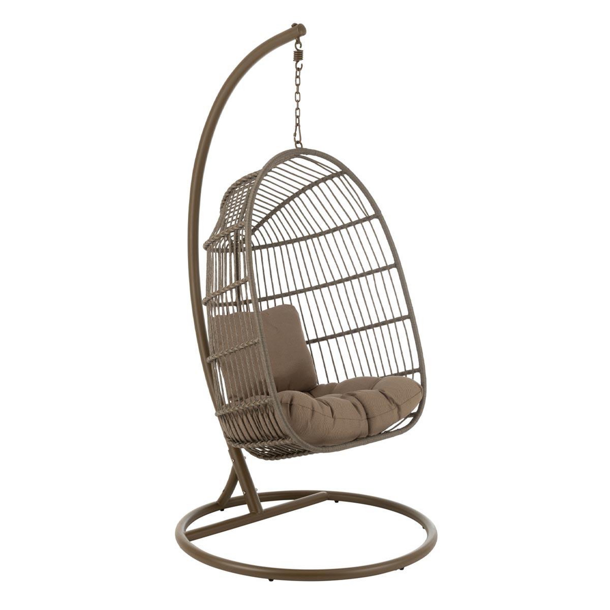 J-LINE Fauteuil suspendu design corde  egga  203cm marron