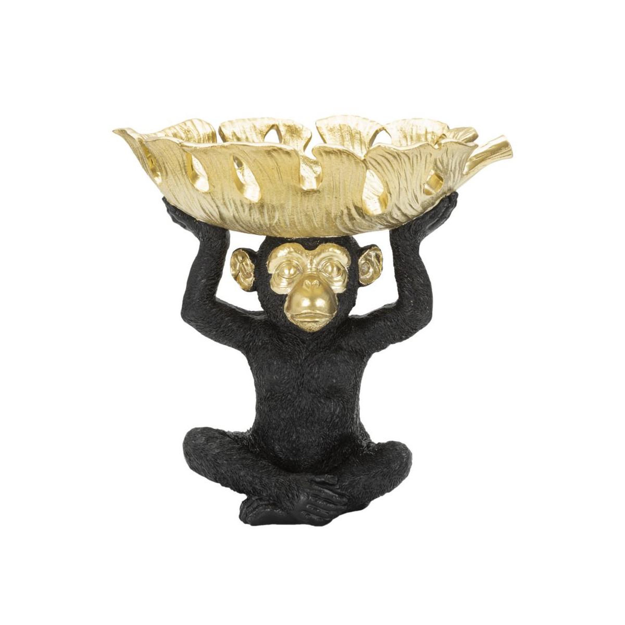 Voir la diapositive 2 : Paris Prix Vide-poche statuette  singe  25cm noir & or