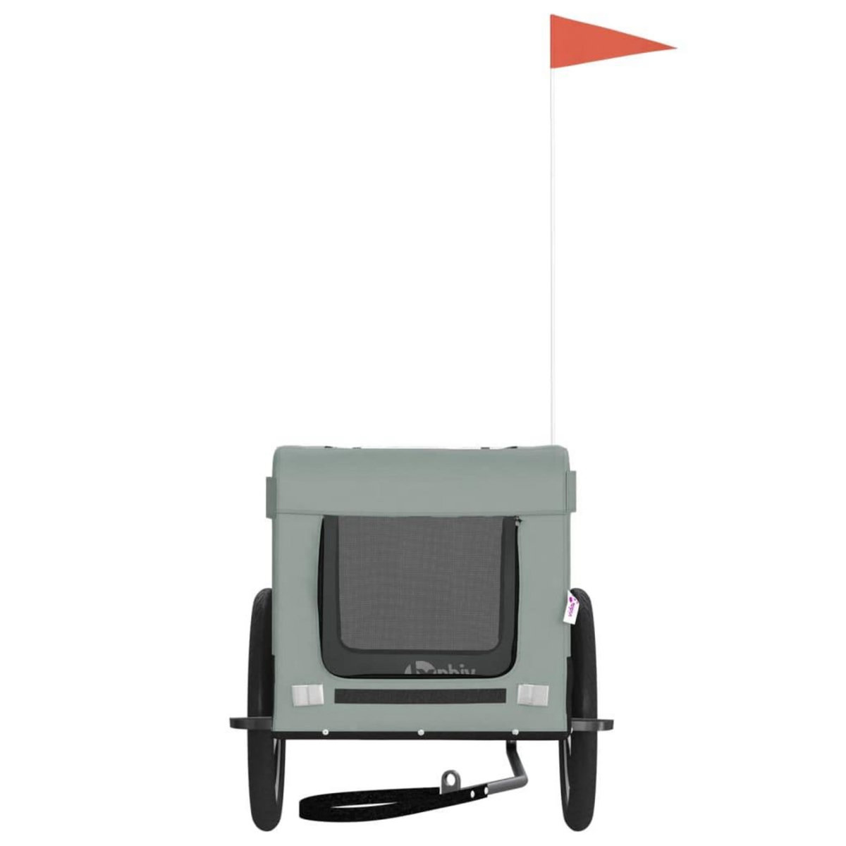 VIDAXL Remorque de velo pour animaux de compagnie gris et noir