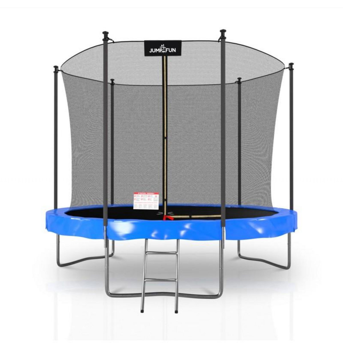 JUMP4FUN Trampoline extérieur Classique ø 305 cm- 10FT- Filet intérieur, Matelas de protection réversible et Echelle