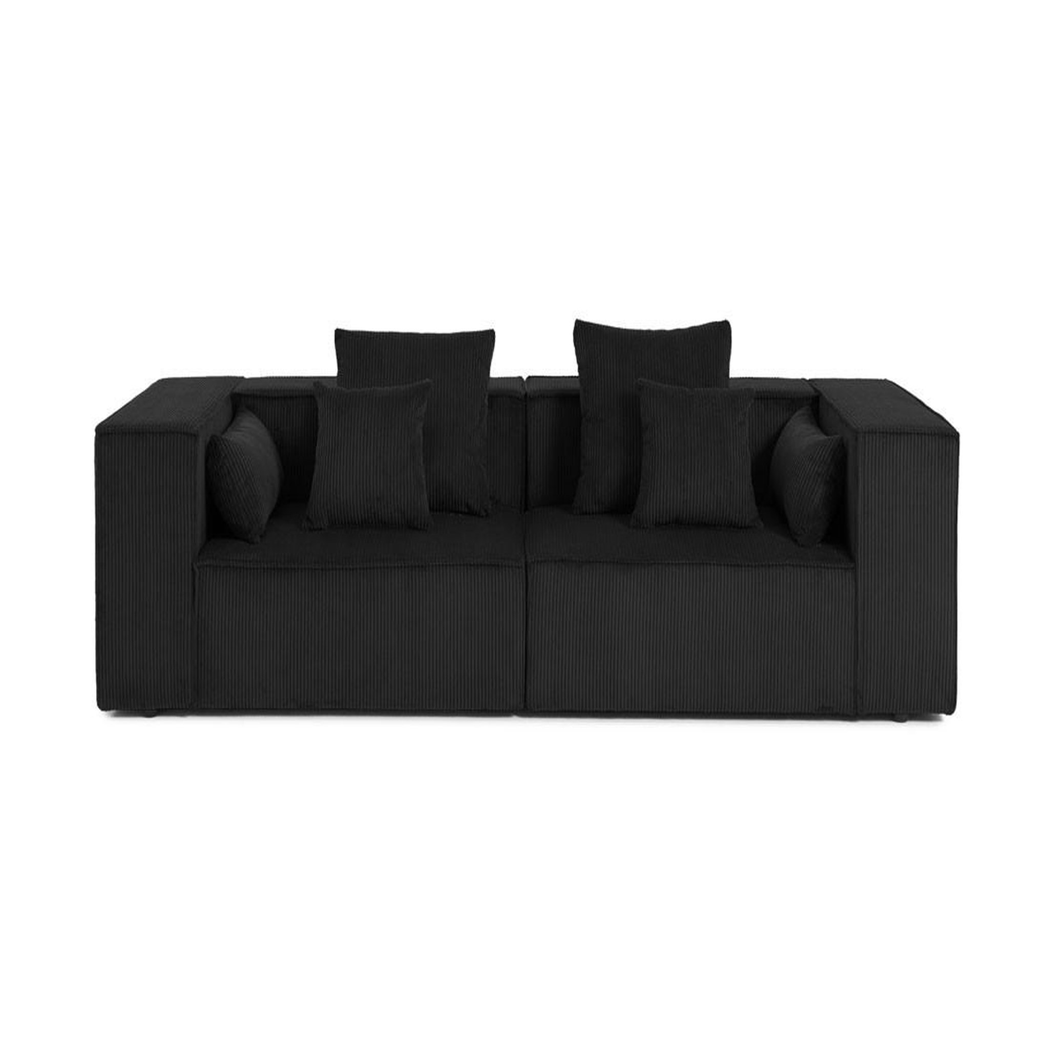 Voir la diapositive 1 : BEST MOBILIER Colombine - canapé modulable droit - 2 places - en velours côtelé