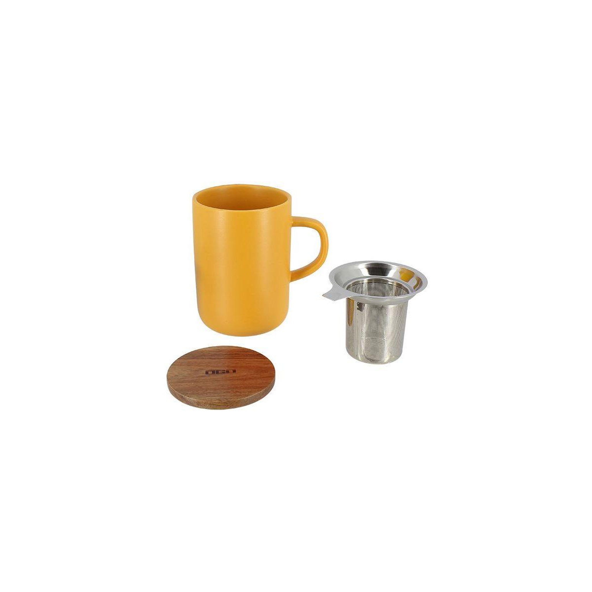 Voir la diapositive 2 : OGO LIVING Théière Tisanière Juliet jaune en grès 475 ml