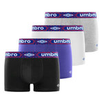 UMBRO Lot de 4 Boxers coton homme uni ceinture. Coloris disponibles : Noir