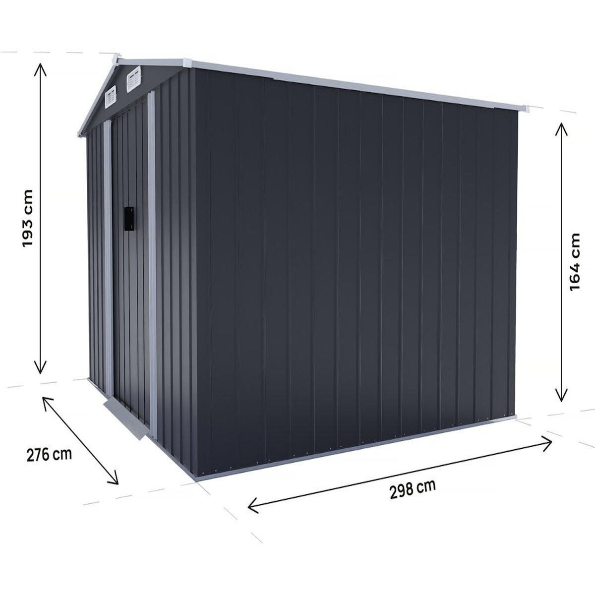 Habitat et Jardin Abri de jardin métal avec porte coulissante  Boston  - 8 m² - Gris