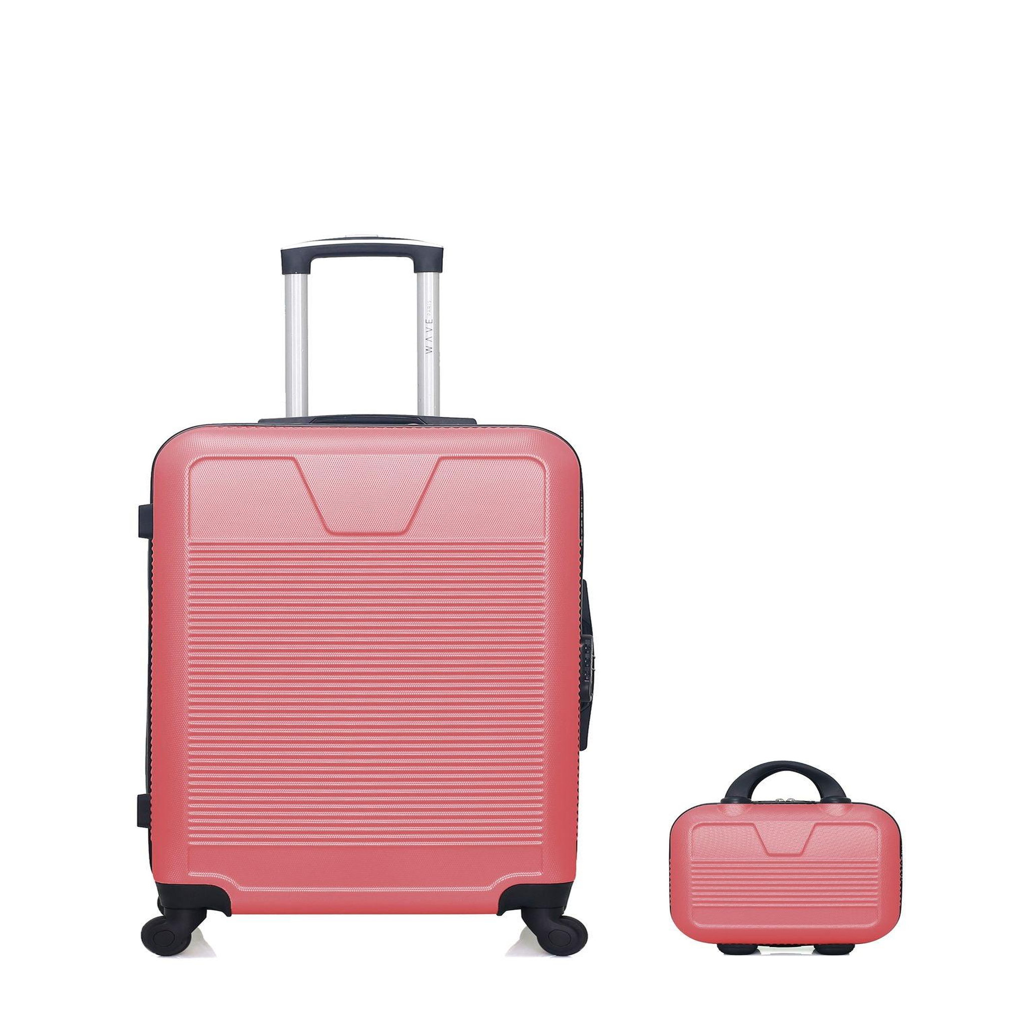 WAVE PARIS WAVE PARIS - Lot de 2 - Valise weekend et vanity SELENGA. Coloris disponibles : Beige, Rose, Bleu, Gris, Noir