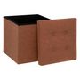 Voir la diapositive 2 : ATMOSPHERA Pouf Carré Pliable Design  Soren  38cm Marron