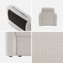 Voir la diapositive 5 : SWEEEK Fauteuil tissu bouclette blanche. lignes arrondies. Milano. L 90 x P 85 x H 85cm