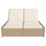 Voir la diapositive 3 : VIDAXL Chaise longue double avec coussins beige resine tressee