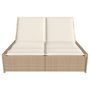 Voir la diapositive 3 : VIDAXL Chaise longue double avec coussins beige resine tressee