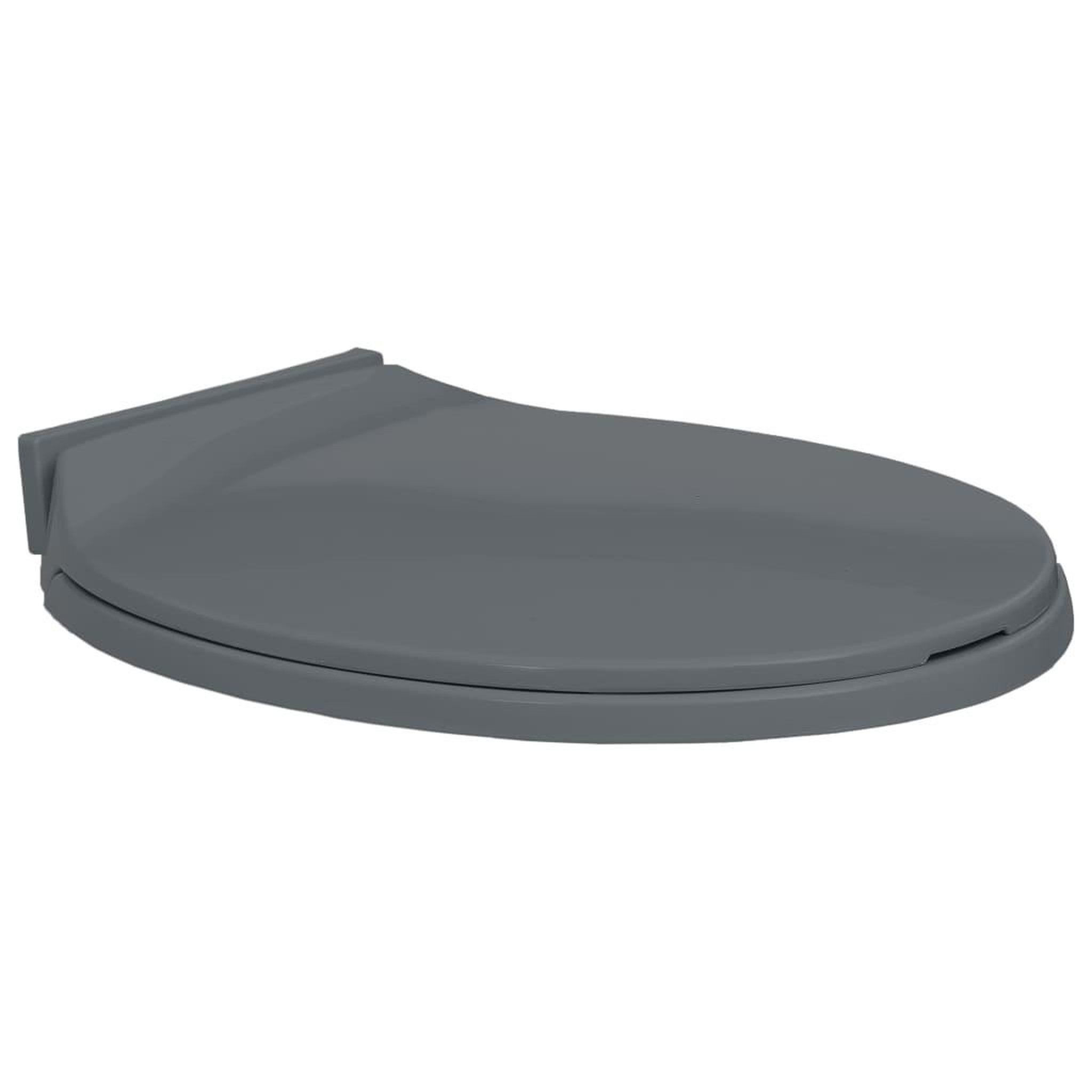 Voir la diapositive 1 : VIDAXL Siege de toilette a fermeture en douceur Gris Ovale