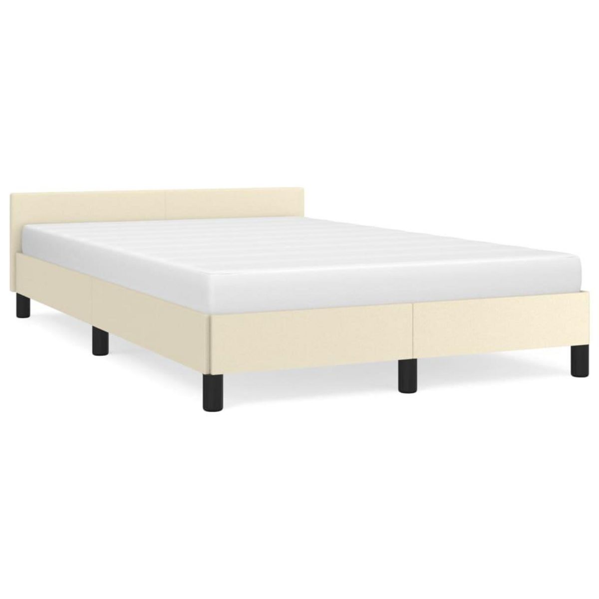 VIDAXL Cadre de lit avec tete de lit sans matelas creme 120x200 cm