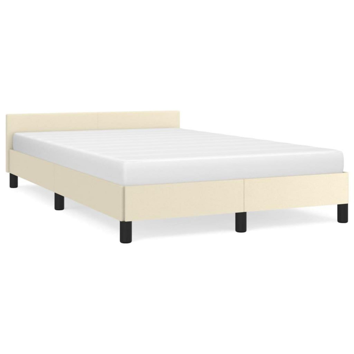 VIDAXL Cadre de lit avec tete de lit sans matelas creme 120x200 cm