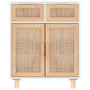 Voir la diapositive 4 : VIDAXL Buffet Blanc 60x30x75 cm Bois de pin massif et rotin naturel