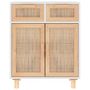 Voir la diapositive 4 : VIDAXL Buffet Blanc 60x30x75 cm Bois de pin massif et rotin naturel