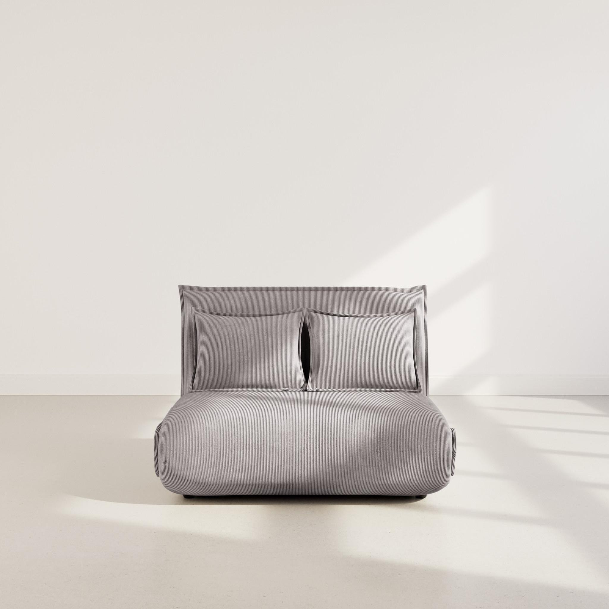 Voir la diapositive 5 : BEST MOBILIER Candice - banquette 2 places convertible clic-clac en velours côtelé