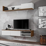 Paris Prix Ensemble Meuble TV  Dallas  180cm Blanc & Chêne