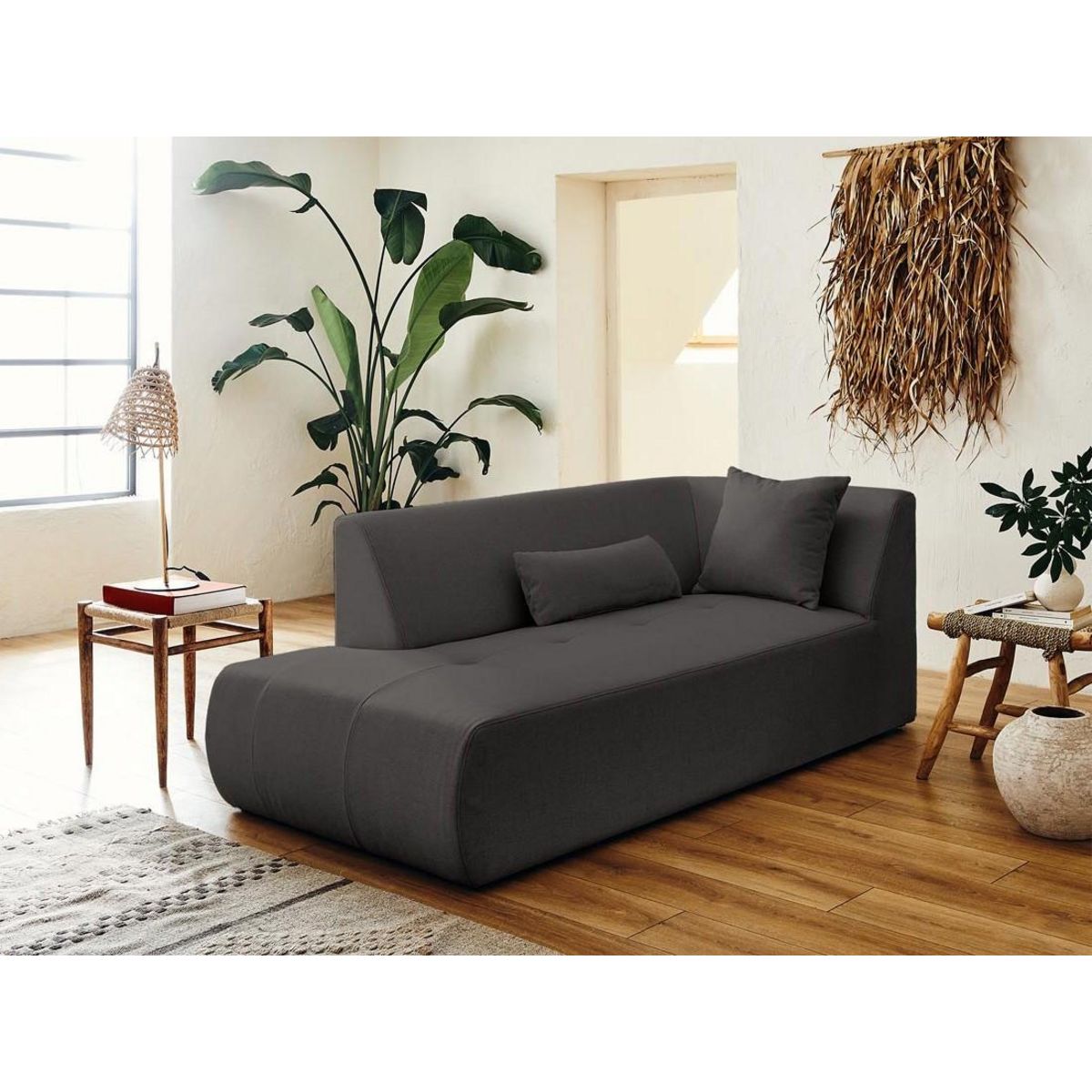 LISA DESIGN Onyx - canapé modulable d'angle gauche 5 places - en tissu