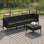 Voir la diapositive 1 : VIDAXL Salon de jardin 5 pcs avec coussins resine tressee noir