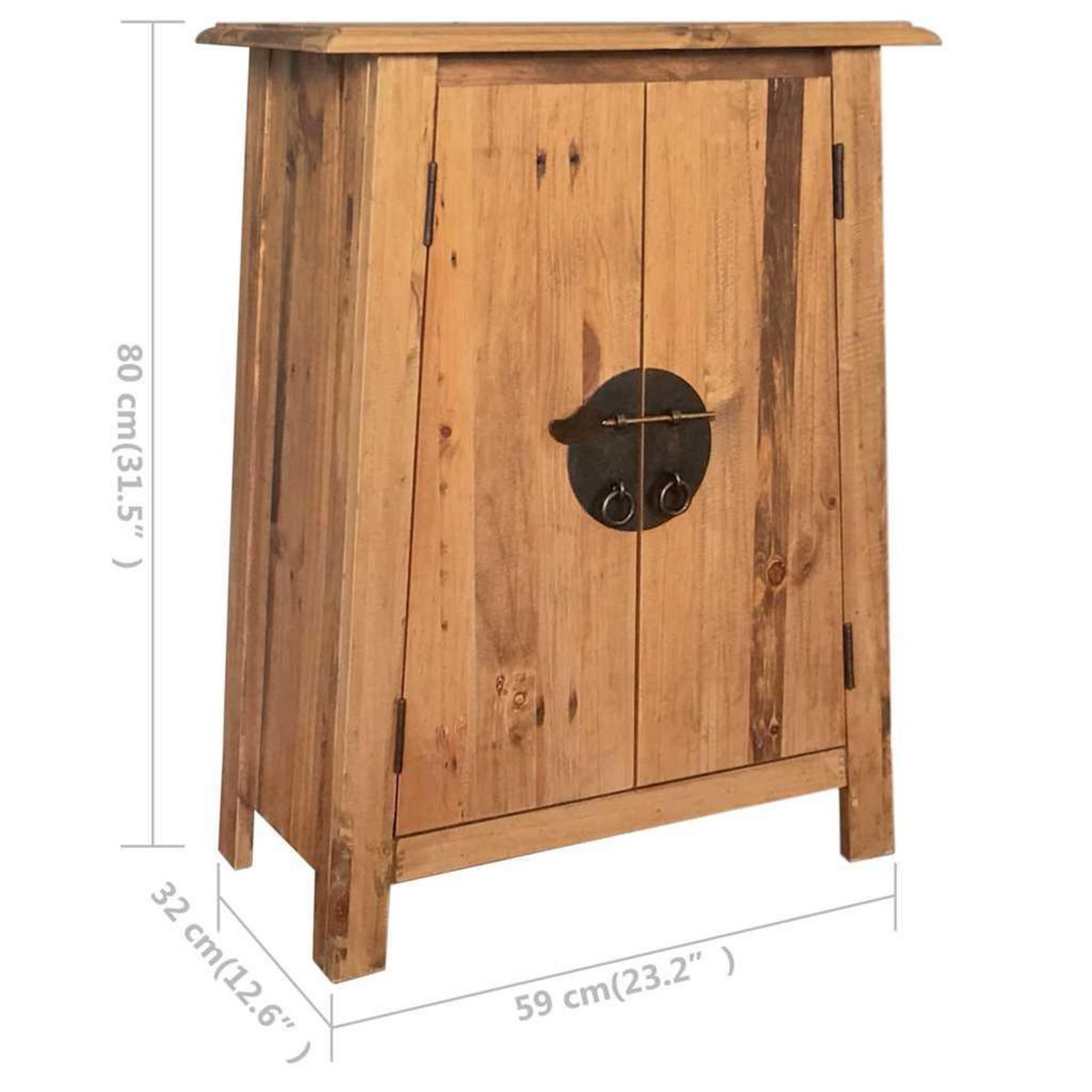VIDAXL Armoire laterale de salle de bain Pin massif 59x32x80 cm