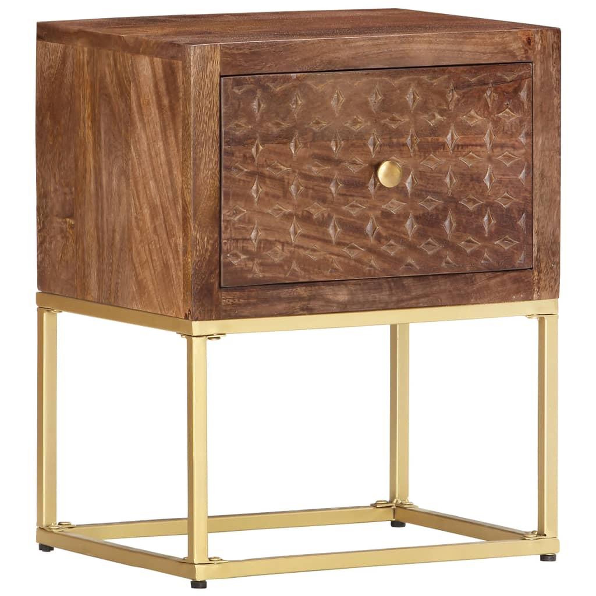 Voir la diapositive 1 : VIDAXL Table de chevet 40 x 30 x 50 cm Bois de manguier massif