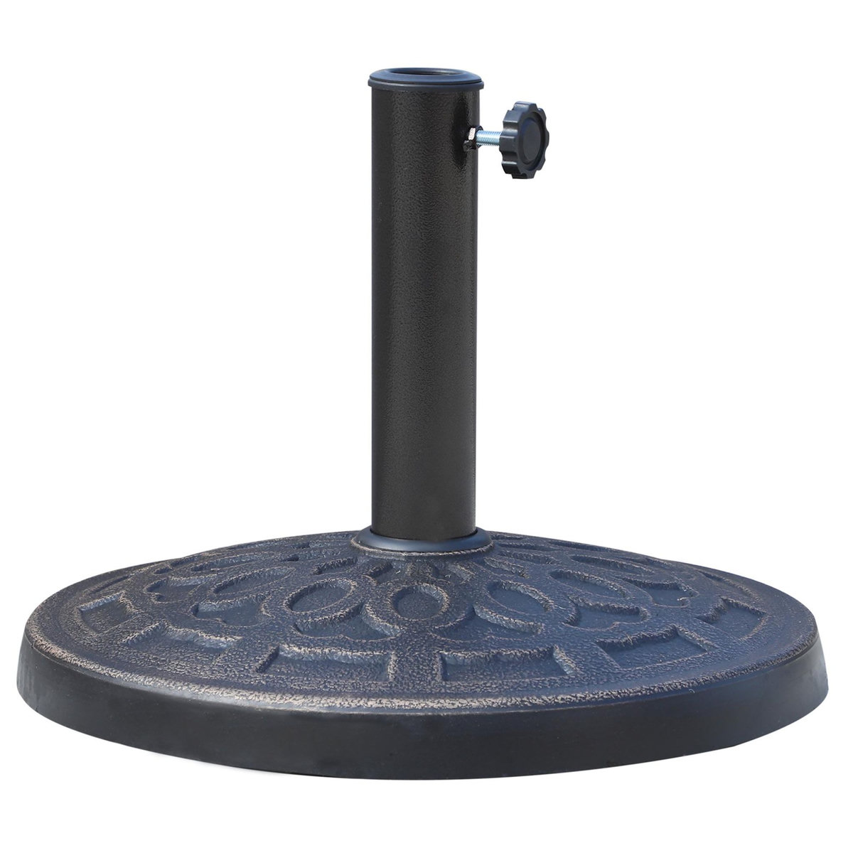 OUTSUNNY Pied de parasol résine 12 kg - pour mât de Ø 38/48 mm - Ø 44 x 34H cm - bronze