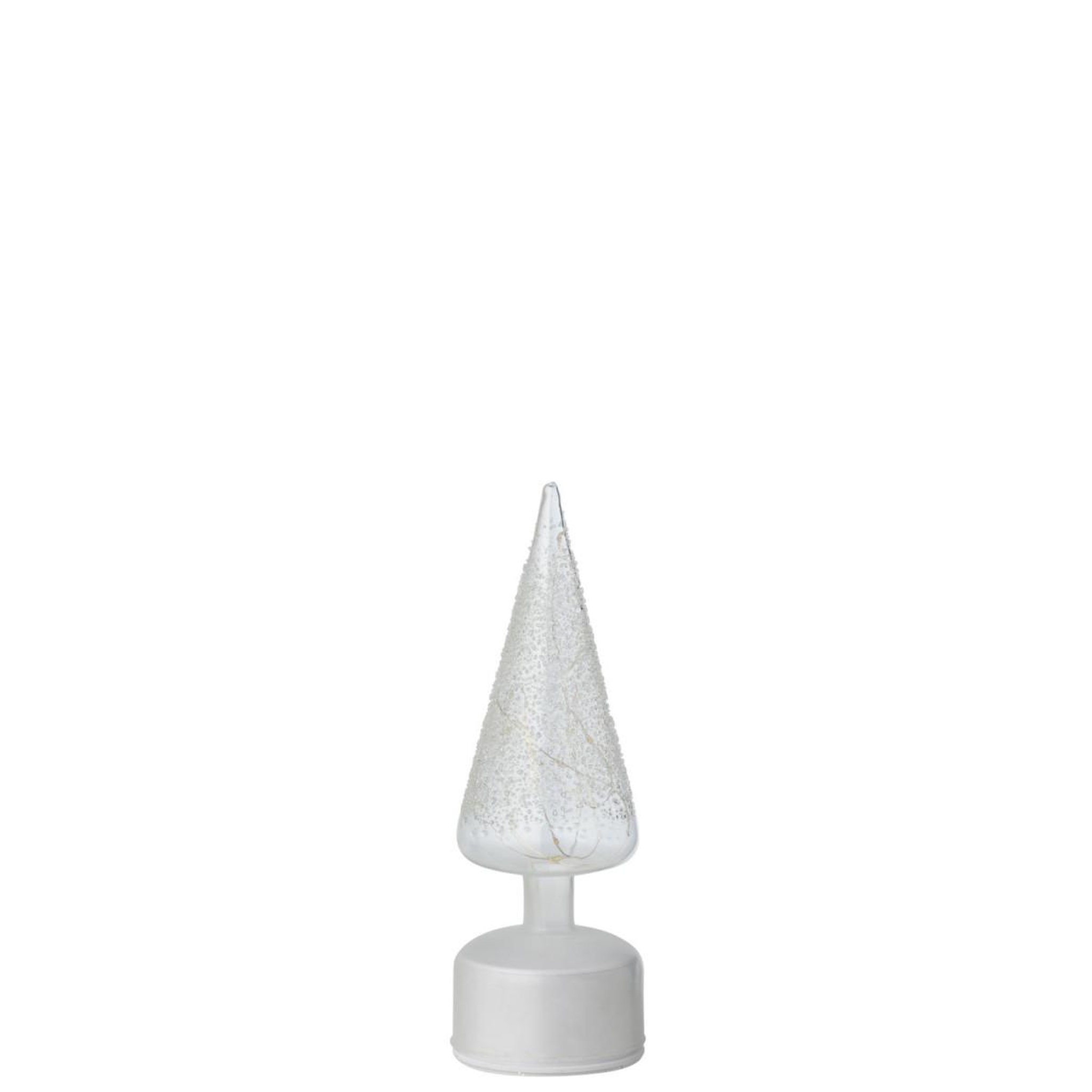 Voir la diapositive 2 : J-LINE Sapin tournant à led  lenard  27cm blanc