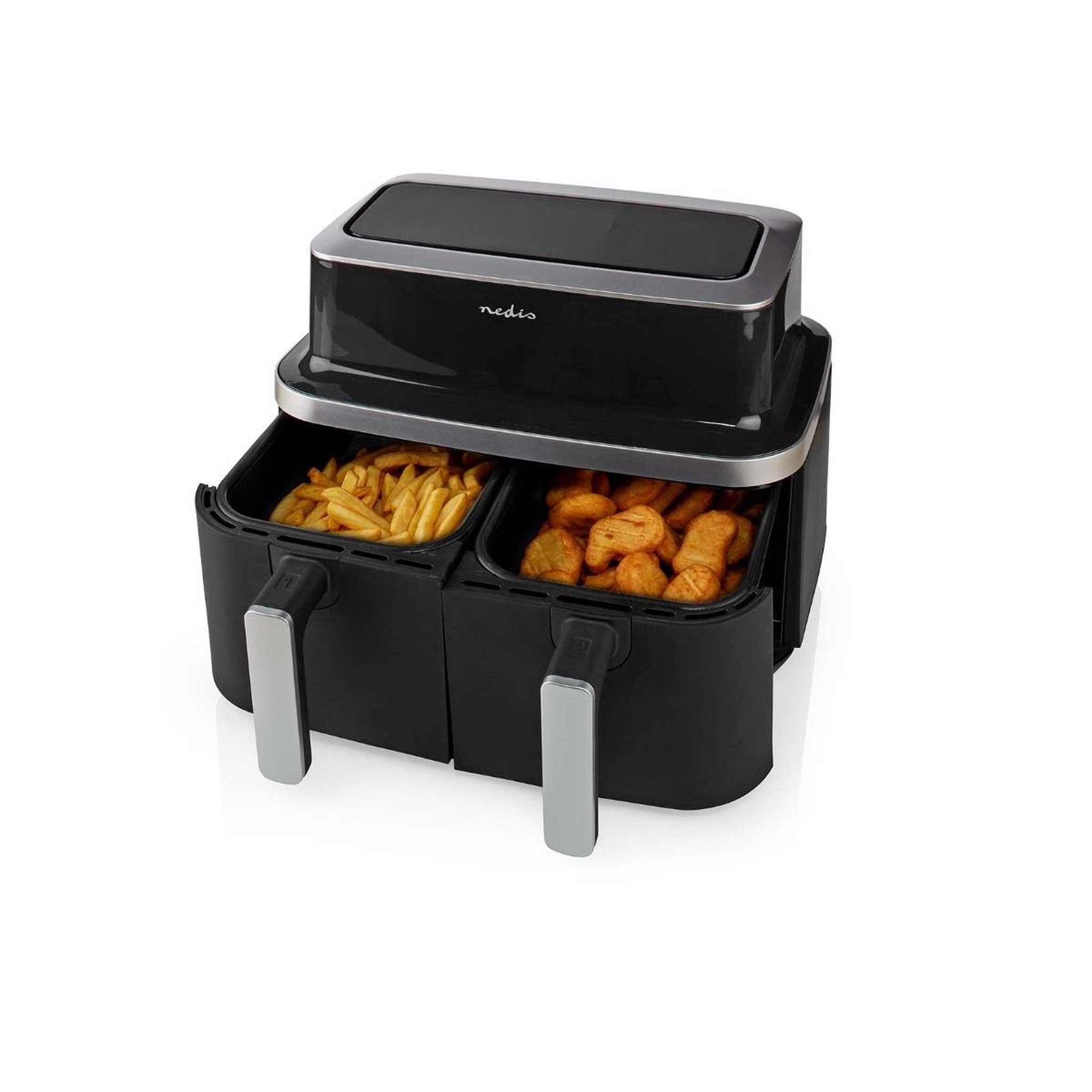 Voir la diapositive 3 : NEDIS Friteuse sans huile double 2600w noir - kaaf320bk