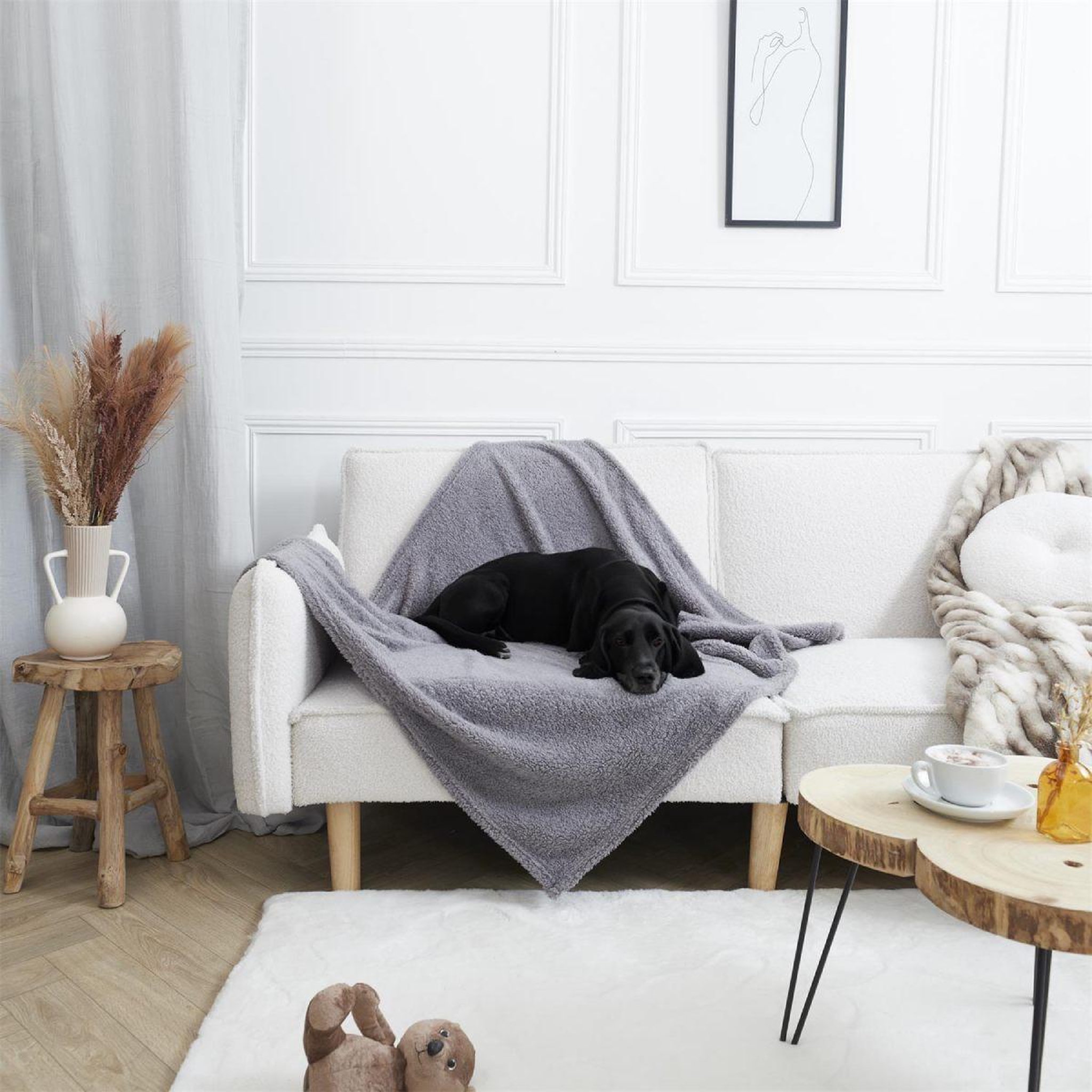 Voir la diapositive 5 : The concept Factory Couverture pour animaux  manta  100x120cm gris