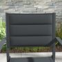 Voir la diapositive 4 : OUTSUNNY Lot de 4 chaises de jardin empilables avec accoudoirs alu textilène gris