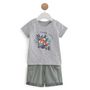 Voir la diapositive 1 : IN EXTENSO Ensemble t-shirt perroquet + bermuda bébé garçon
