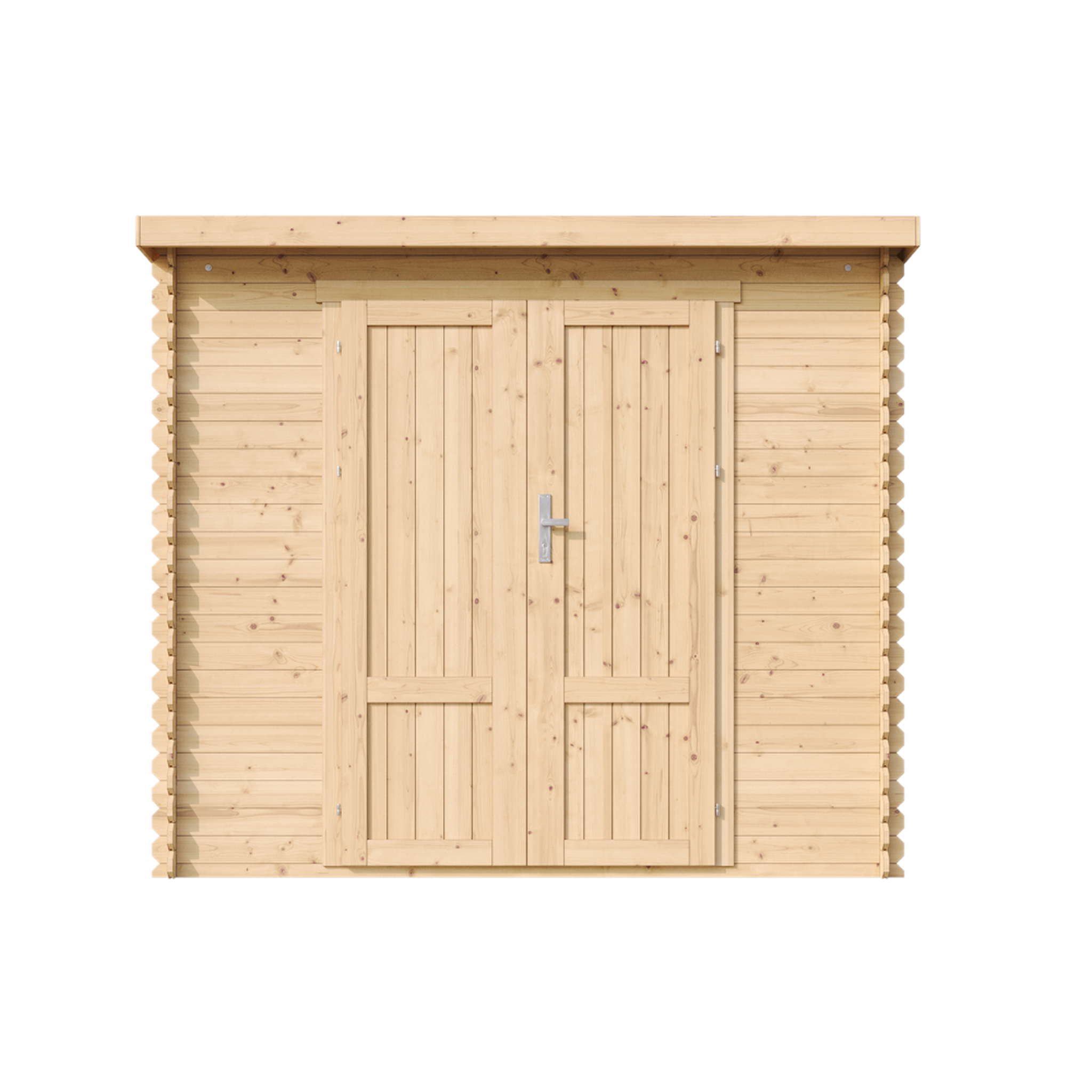 TIMBELA Abri De Jardin En Bois 2,63 m² Sol Imprégné, Portes À Panneaux M310F1+M310G
