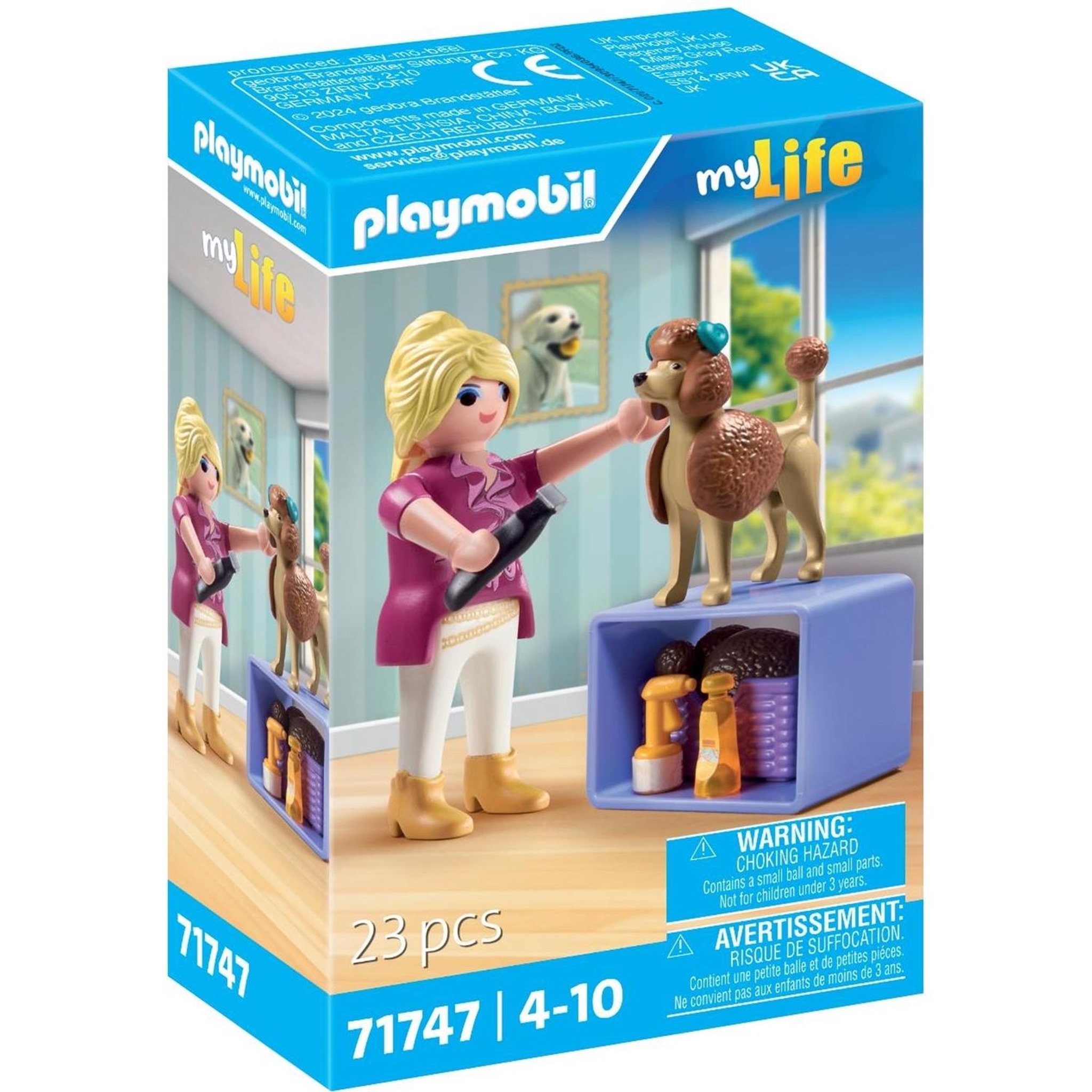PLAYMOBIL My Life Toiletteuse avec caniche et nombreux accessoires