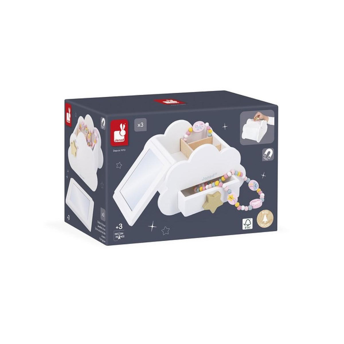 Juratoys-Janod Boite a bijoux Nuage blanche